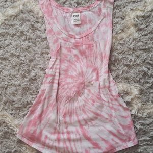 Pink tie dye tank top